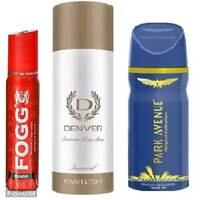 fogg charm 25ml denver imperial 50ml -good morning 40ml- Deodorant Spray -for men  (  115ml)  pack of 3