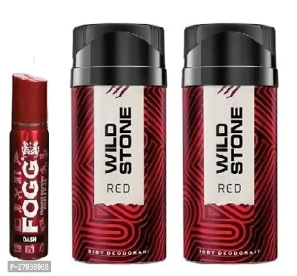 FOGG Dash 25ml  Wild Stone Red 40ml  2 PICS -Deodorant Spray - For Men  WOMEN ( PACK OF 3 )