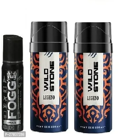 FOGG AMAZE 25ML  WILD STONE LEGEND 40ML 2 PICS -Deodorant Spray - For Men  WOME  ( PACK OF 3 )