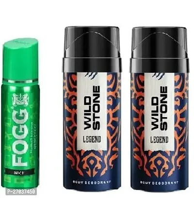 FOGG NICE 25ML  WILD  STONE LEGEND 40ML 2P-Deodorant Spray - For Men  WOMEN ( PACK OF 3 )