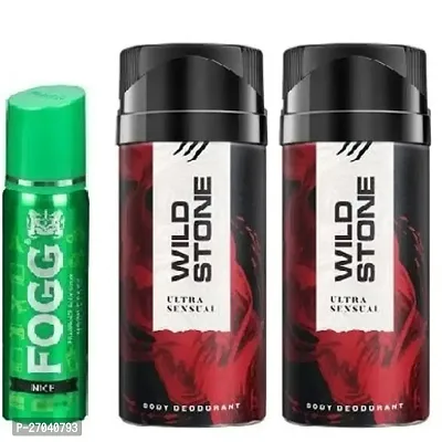 NICE 25ML  WILD STONE ULTRA SENSUAL 40ML 2PICS -Deodorant Spray - For Men  WOMEN  ( PACK OF 3 )