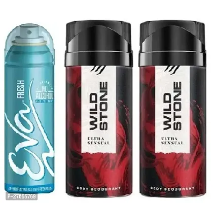 EVA  FRESH 40ML  WILD STO0NE ULTRA SENSUAL 40ML 2 PICS -Deodorant Spray - For Women ( PACK OF 3 )-thumb0