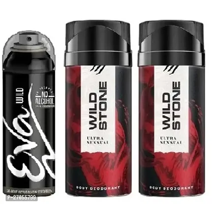 EVA WILD 40ML WILD STONE ULTRA SENSUAL 40ML 2 PICS -Deodorant Spray - For Women ( PACK OF 3 )