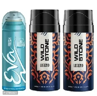 EVA FRESH 40ML  WILD STONE LEGEND 40ML 2 PICS _Deodorant Spray - For Women ( PACK OF 3 )-thumb0