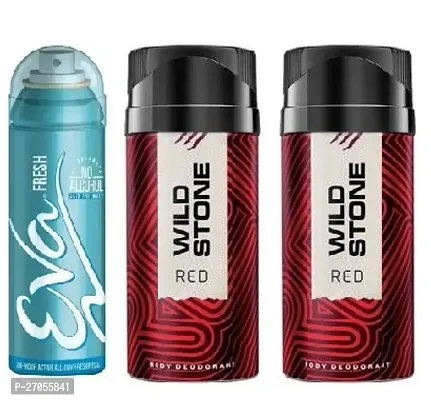 EVA FRESH 40ML  WILD STONE RED 40ML 2 PICS -Deodorant Spray - For Women ( PACK OF 3 _)-thumb0