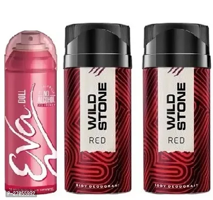 EVA DOLL 40ML  WILD STONE RED 40ML 2 PICS -Deodorant Spray - For Women ( PACK OF 3 )-thumb0