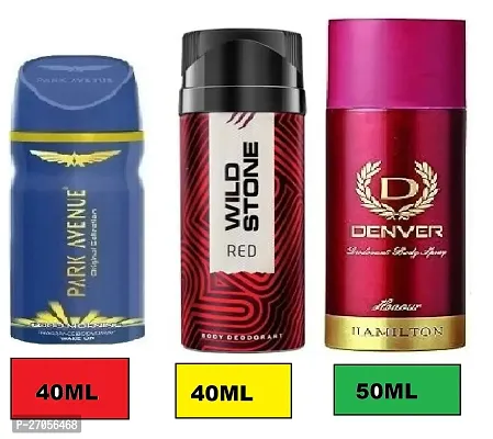 good morning 40ml  wild stone red 40ml-honour 50ml-Deodorant Spray - For Unisex( pack of 3 )-thumb0