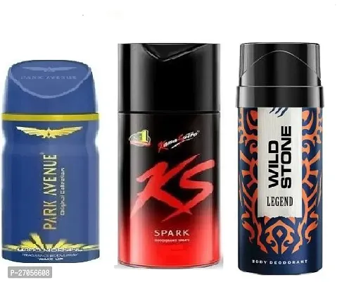 good morning 40ml  ks,spark 45ml -wild legend 40ml -Deodorant Spray - For Unisex( pack of 3 )-thumb0