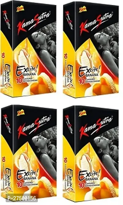 Kamasutra Excite BANANA Condom -( pack of 4 -40 sheets )-thumb0