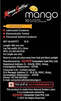 Kamasutra MANGO FLAVORED CONDOM Condom  (10 Sheets)  pack of 1-thumb2