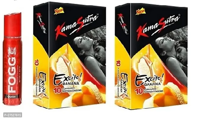 Fogg charm 25ml  kamasutra banana condoms 2 pics -20 sheets ( pack of 3 )-thumb0