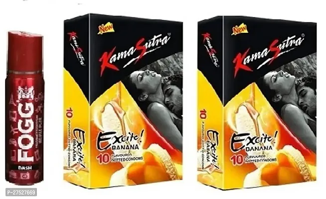 Fogg dash 25ml  Kamasutra banana 2 pics -20 sheets ( pack of 3  )