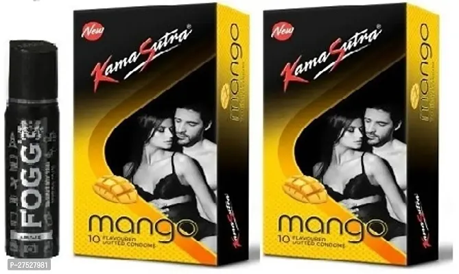 Fogg amaze 25ml  Mango 2 pics-20 sheets condoms  ( pack of 3 )