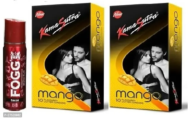 Fogg dash 25ml  mango 2 pics -20 sheets condoms ( pack of 3 )