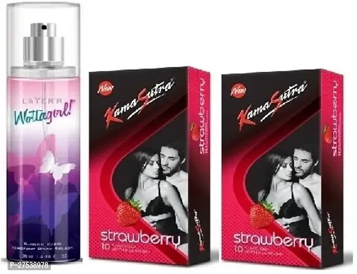 Amber kiss 60ml  kamasutra strawberry 2 pics -20 sheets ( pack of 3 )-thumb0