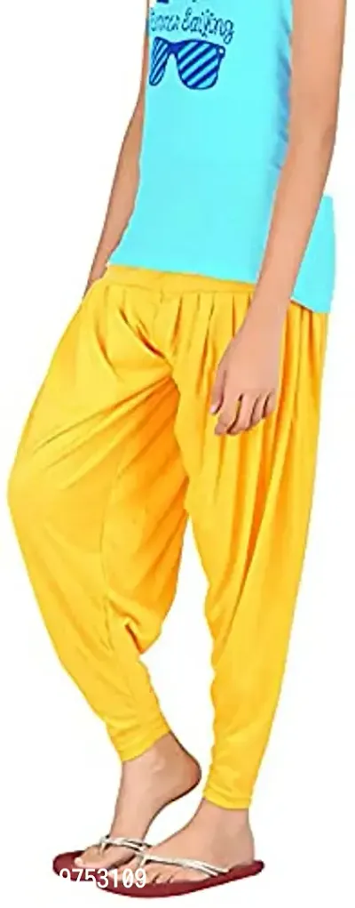 Pink You Fashion - Stylish Semi Patiala for Girls (5-13 Years) | Easy and Comfy to Wear (12 Years, Yellow)