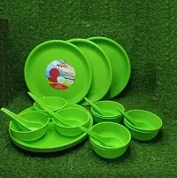 Stylish Plastic Solid Dinner Set Pack of 18pcs-thumb1