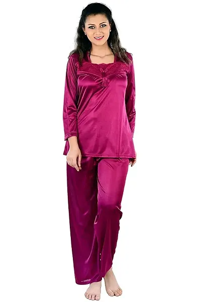 Beautiful Satin Solid Nighty For Women