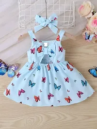 PAMBERSTON Baby Butterfly Print Dresses Fly Sleeve Dress Outfits-thumb3