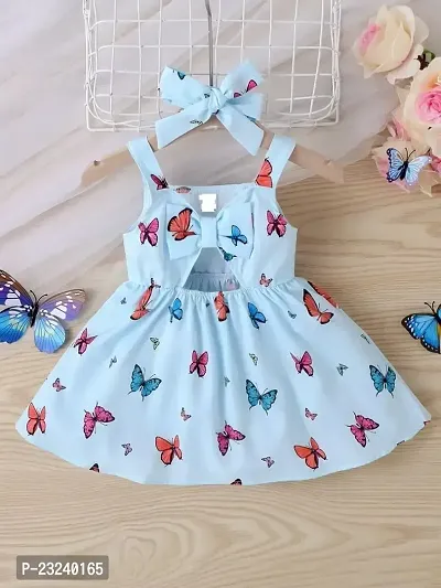 PAMBERSTON Baby Butterfly Print Dresses Fly Sleeve Dress Outfits-thumb4