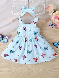 PAMBERSTON Baby Butterfly Print Dresses Fly Sleeve Dress Outfits-thumb2