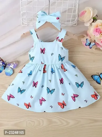 PAMBERSTON Baby Butterfly Print Dresses Fly Sleeve Dress Outfits-thumb3