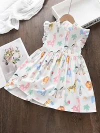 PAMBERSTON Toddler Girl Outfit Short Sleeve Dress Princess Party Dress Summer Clothes Children's Animal Printed School Girl-thumb2