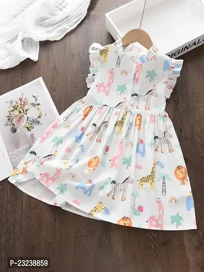 PAMBERSTON Toddler Girl Outfit Short Sleeve Dress Princess Party Dress Summer Clothes Children's Animal Printed School Girl-thumb3