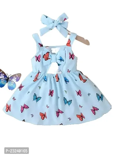 PAMBERSTON Baby Butterfly Print Dresses Fly Sleeve Dress Outfits