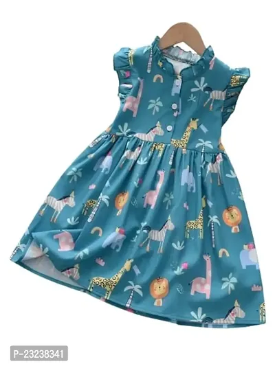 PAMBERSTON Toddler Girl Outfit Short Sleeve Dress Princess Party Dress Summer Clothes Children's Animal Printed School Girl