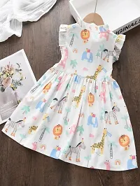 PAMBERSTON Toddler Girl Outfit Short Sleeve Dress Princess Party Dress Summer Clothes Children's Animal Printed School Girl-thumb1