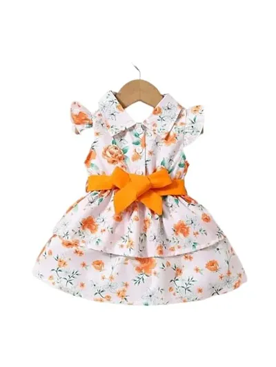 PAMBERSTON Toddler Girls Casual Dresses Floral Ruffled Sleeveless Sundress Swing Dress