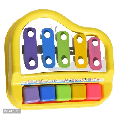 2 in 1 Musical Xylophone and Piano Keyboard (Big Size) for Toy/Baby/Children/Toddlers 6 Months + with 5 + 5 Notes for Kids (Pack of 1)