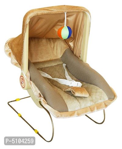 9 in 1 Premium Carry Cot Cum Bouncer Feeding Chair Baby Carrier Baby Chair Rocker Baby Bath Tub Carrying Bouncer Storage Box  Baby Swing with Mosquito Net Feeding Swing (Brown)-thumb0