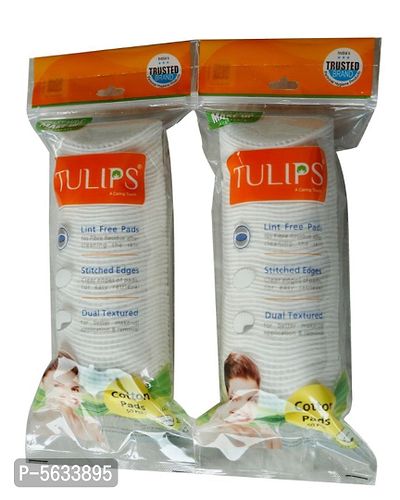 Tulip White Cotton Pads Multi-Purpose Beauty Make-up & Nail polish remover (Pack of 2)-thumb0