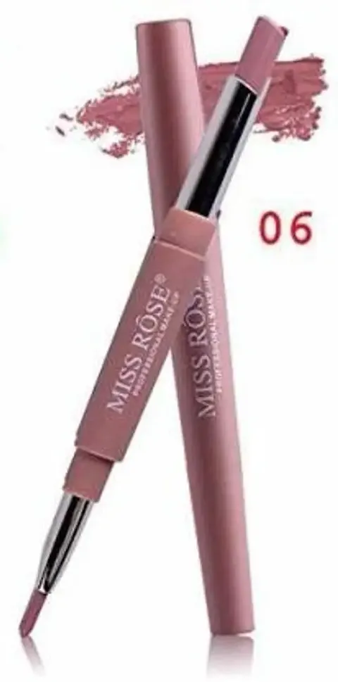 Miss Rose 2 in 1 Lipstick Long Lasting Smudge proof (06 Spanish Pink)