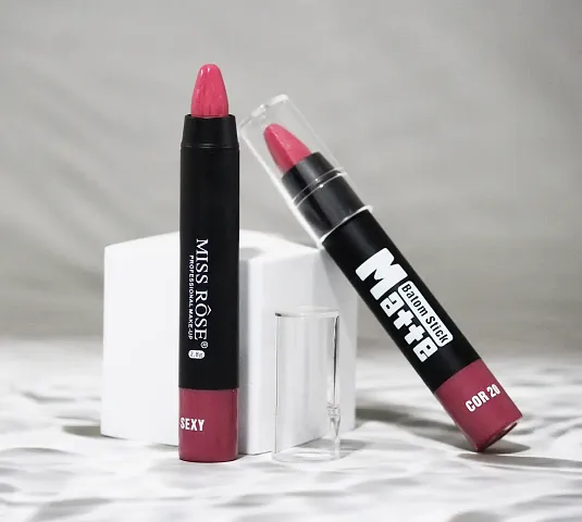 Miss Rose Matte Crayon Lipstick Batom Stick Long Lasting Matte Lipstick (20, Shade of Pink)