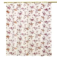 Kuber Industries Floral PVC Shower Curtain with 8 Hooks - 54""x84"", Multicolour-thumb2
