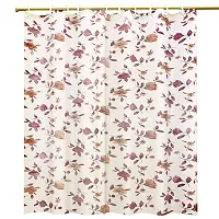 Kuber Industries Floral PVC Shower Curtain with 8 Hooks - 54""x84"", Multicolour-thumb3