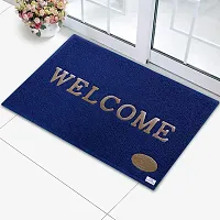 Heart Home Rubber Super Absorbent Outdoor Welcome MAT? Non-Slip Net Backing, Heavy Duty, Waterproof, Easy Clean for Entry, Dust Trapper, Eco-Friendly (Blue)-Pack of 3-HHEART15359 (HHEART015359)-thumb2