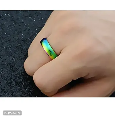 Yellow Chimes Rings for Women Unique Rainbow Colors Never Fading Titanium Steel Multicolor Ring for?Women and Girls-thumb4