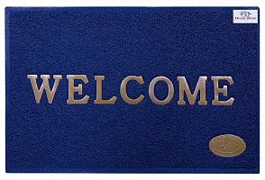 Heart Home Rubber Super Absorbent Outdoor Welcome MAT? Non-Slip Net Backing, Heavy Duty, Waterproof, Easy Clean for Entry, Dust Trapper, Eco-Friendly (Blue)-Pack of 3-HHEART15359 (HHEART015359)-thumb1