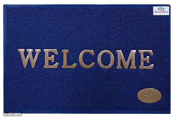 Heart Home Rubber Super Absorbent Outdoor Welcome MAT? Non-Slip Net Backing, Heavy Duty, Waterproof, Easy Clean for Entry, Dust Trapper, Eco-Friendly (Blue)-Pack of 3-HHEART15359 (HHEART015359)-thumb2
