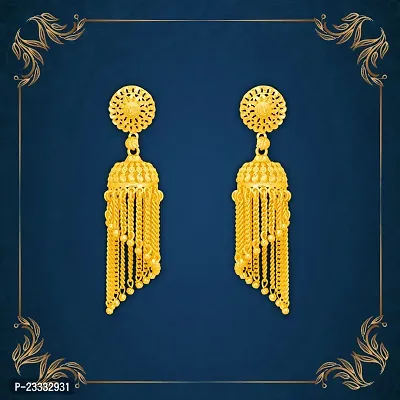 Tradtional Micron Plated Premium Long Wedding Collection Earrings For girls