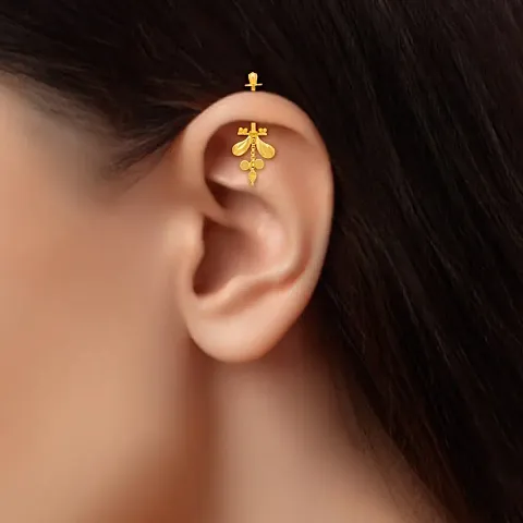 Stylish Brass Golden Drop Earring For Women