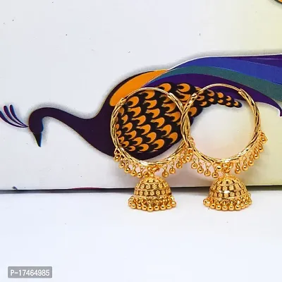 Traditional Gold Platted Premium Jumkhi Earrings-thumb0