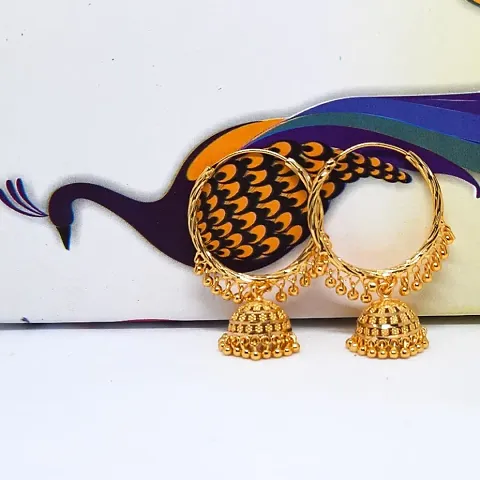 traditional 1gm and micron plated balli with jhumki