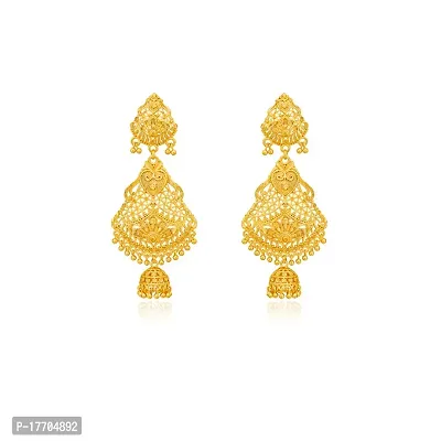 Traditional Gold Platted Premium Long Jumkhi Earrings-thumb3