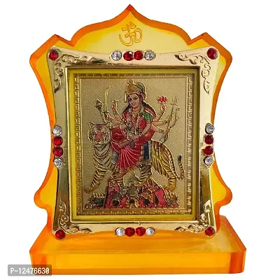 JMStore Hindu Goddess Maa Durga Bhavani MATA Durga Vaishano Devi Sheronwali Acrylic Small Frame for Home Office  Car Temple