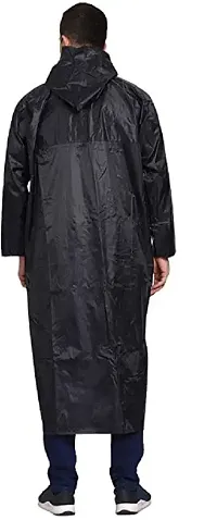 Neekshaa Men's Solid Raincoat/Overcoat with Hoods and Side Pockets, 100% Waterproof Raincoat-thumb3